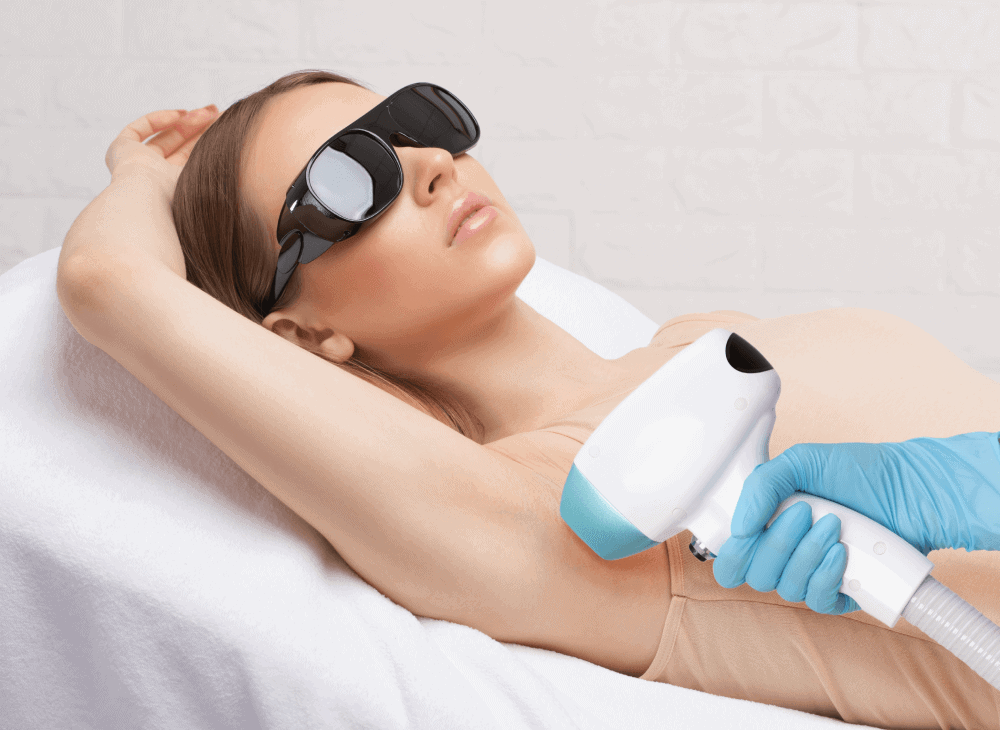 A Woman getting laser hair removal treatment on Underarms | Laser Hair Removal In Kaysville, UT | True Beauty Forever
