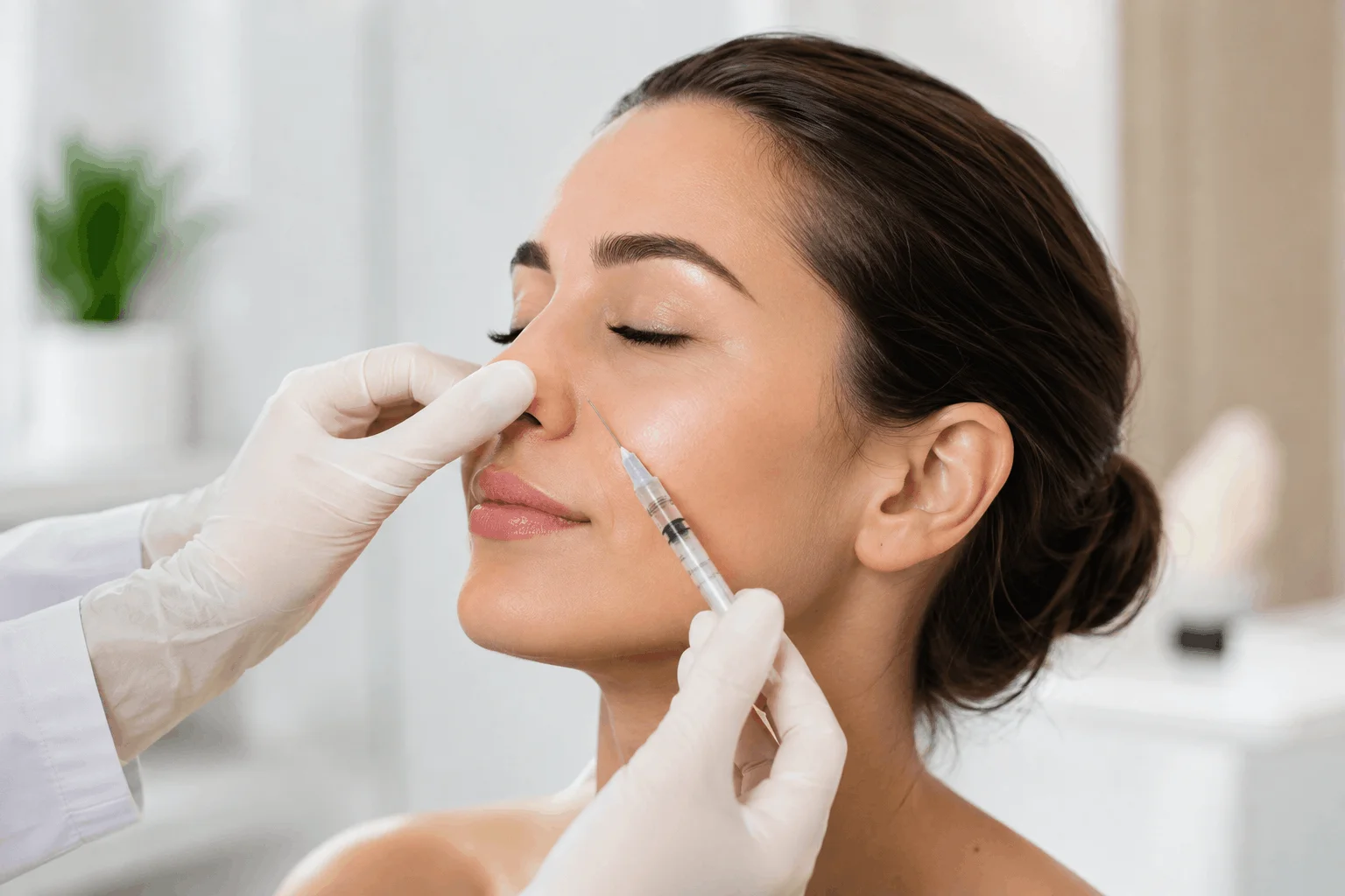 Women receiving Xeomin Injections for bunny line treatment in Kaysville, UT